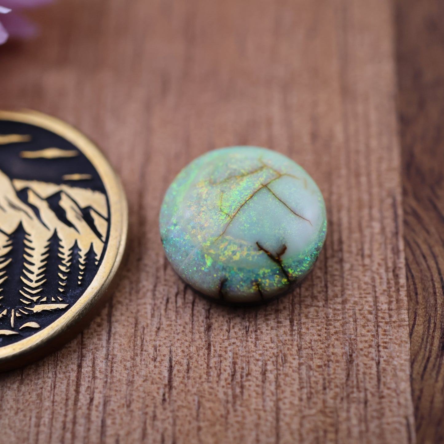 Sterling Opal Cabochon - approx. 11 x 11 x 4 mm