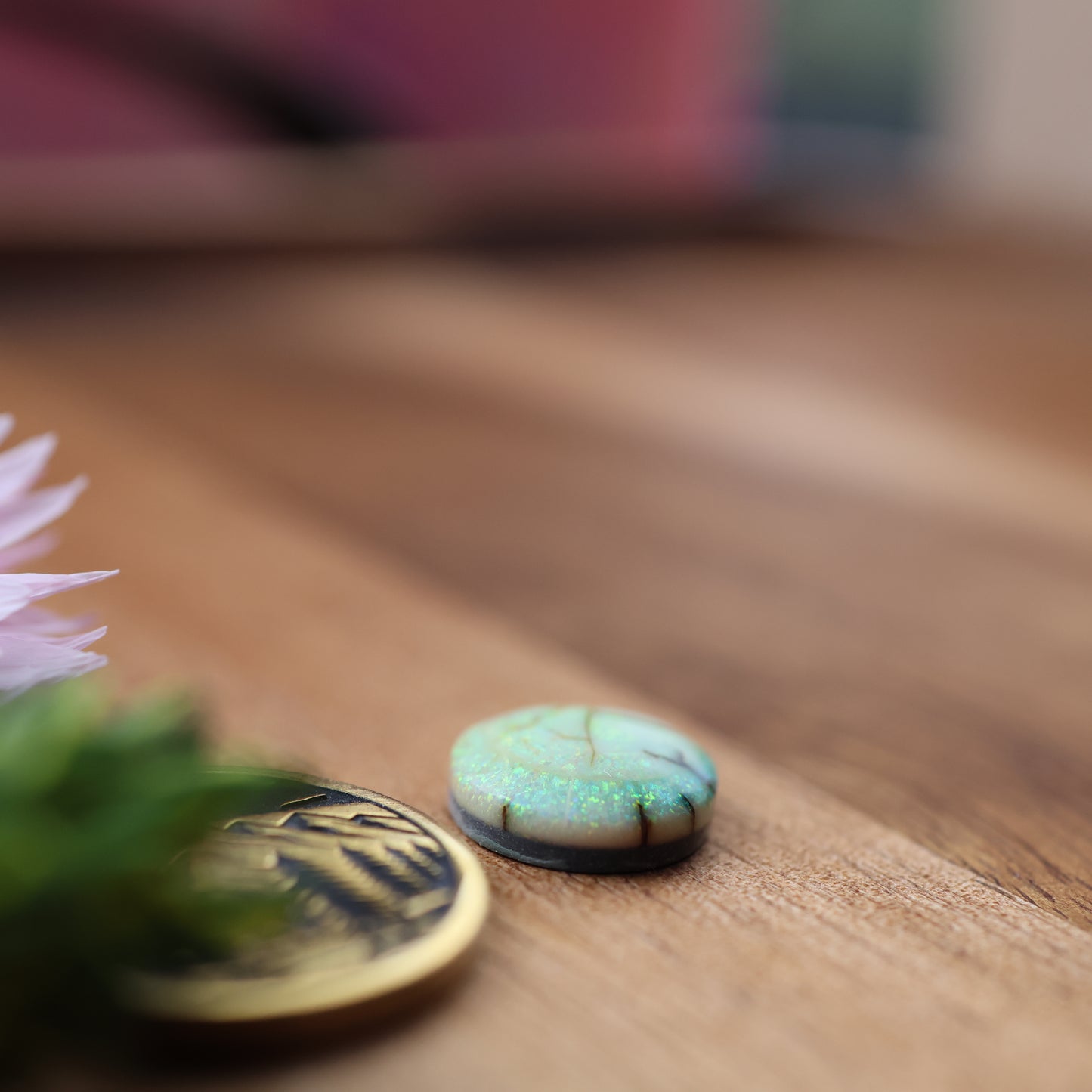 Sterling Opal Cabochon - approx. 11 x 11 x 4 mm