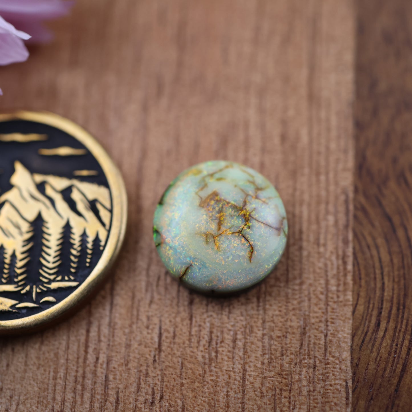 Sterling Opal Cabochon - approx. 11 x 11 x 4 mm