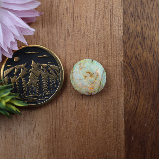 Sterling Opal Cabochon - approx. 11 x 11 x 4.7 mm