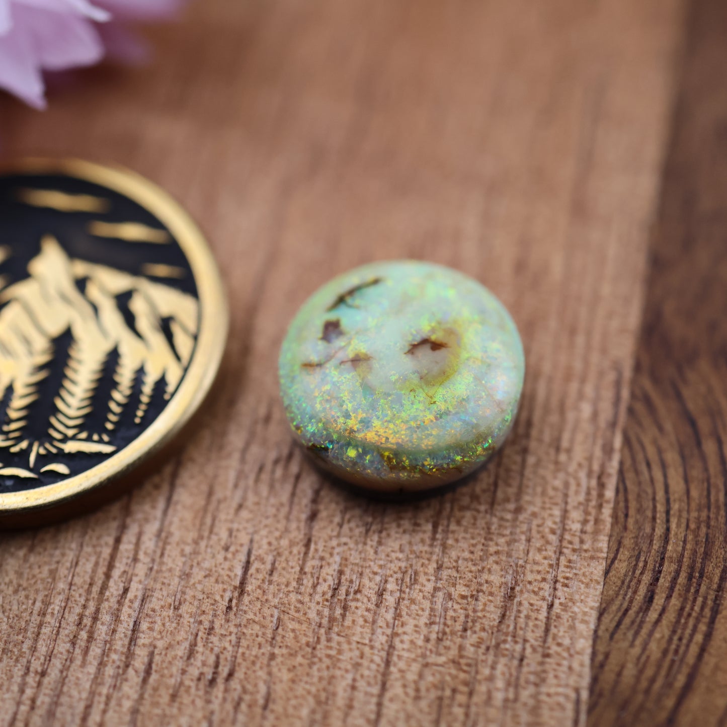 Sterling Opal Cabochon - approx. 11 x 11 x 4.4 mm