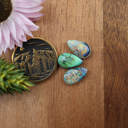 Sterling Opal Cabochon Set of 3 - Mixed Size