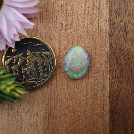 Sterling Opal Cabochon - approx. 12 x 9 x 3.7 mm