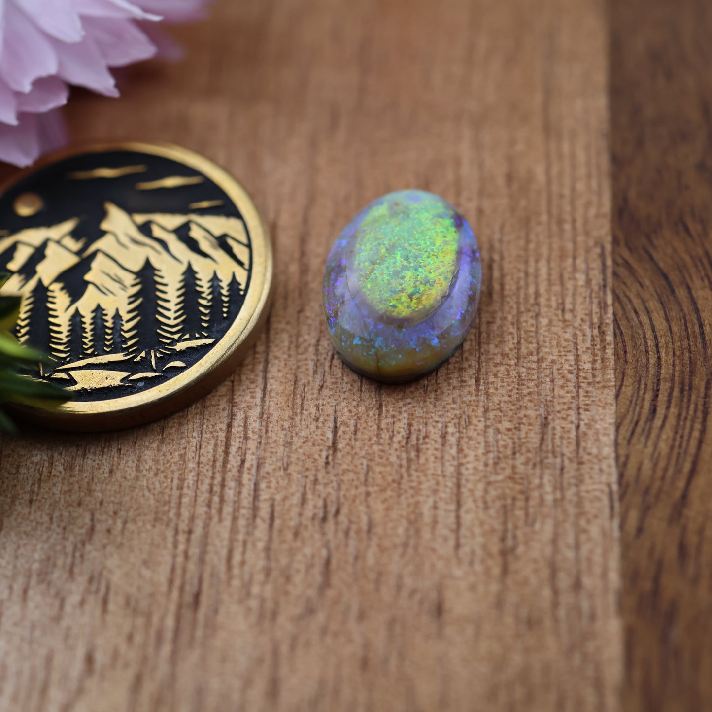 Sterling Opal Cabochon - approx. 12 x 9 x 3.7 mm