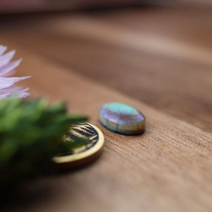 Sterling Opal Cabochon - approx. 12 x 9 x 3.7 mm