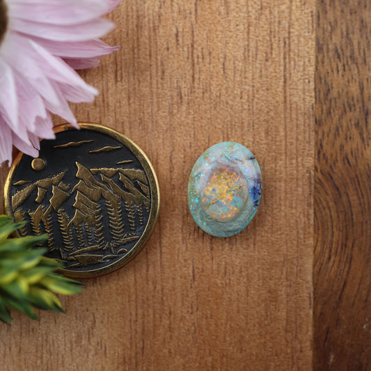 Sterling Opal Cabochon - approx. 12 x 9 x 3.7 mm