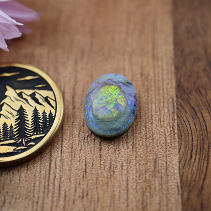 Sterling Opal Cabochon - approx. 12 x 9 x 3.7 mm