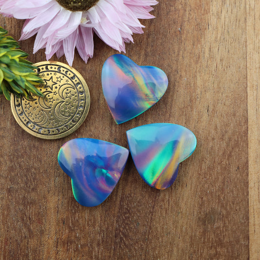 Aurora Opal Cabochon Set of 3 - approx. 17 x 17 mm