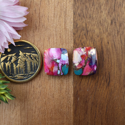 Kingman Composite Cabochon Set of 2 - approx. 13 x 11 mm