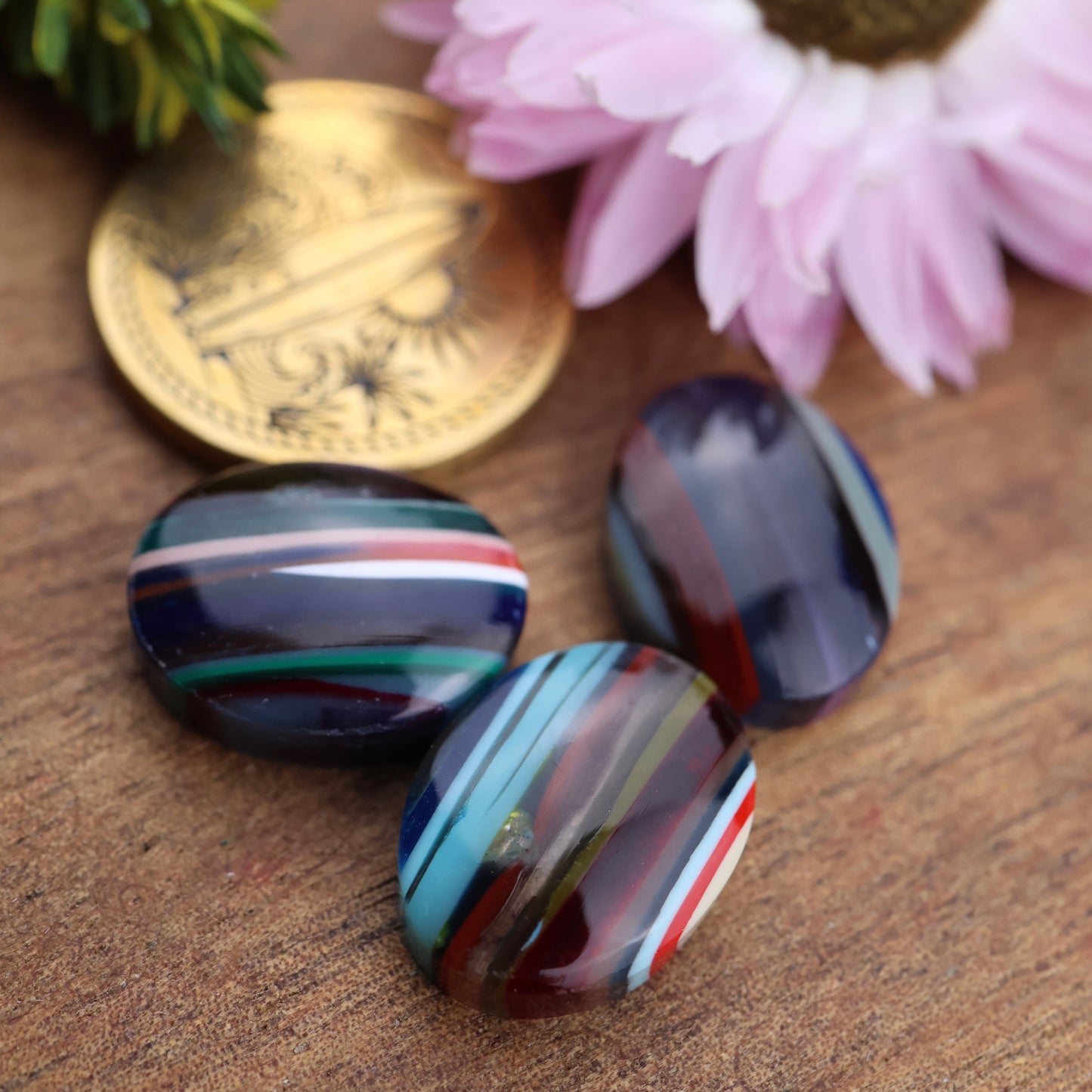 Californian Surfite Cabochon set of 3 - approx. 15 x 11 mm