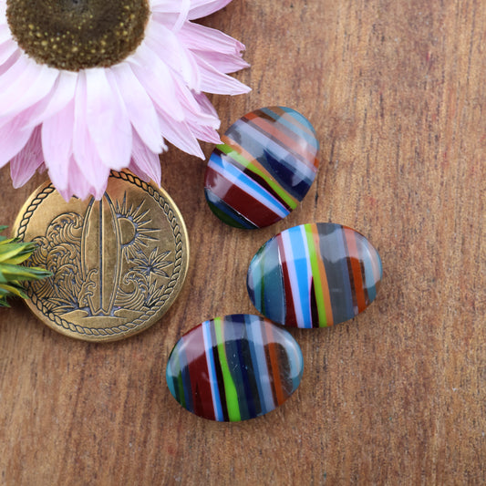 Californian Surfite Cabochon set of 3 - approx. 15 x 11 mm