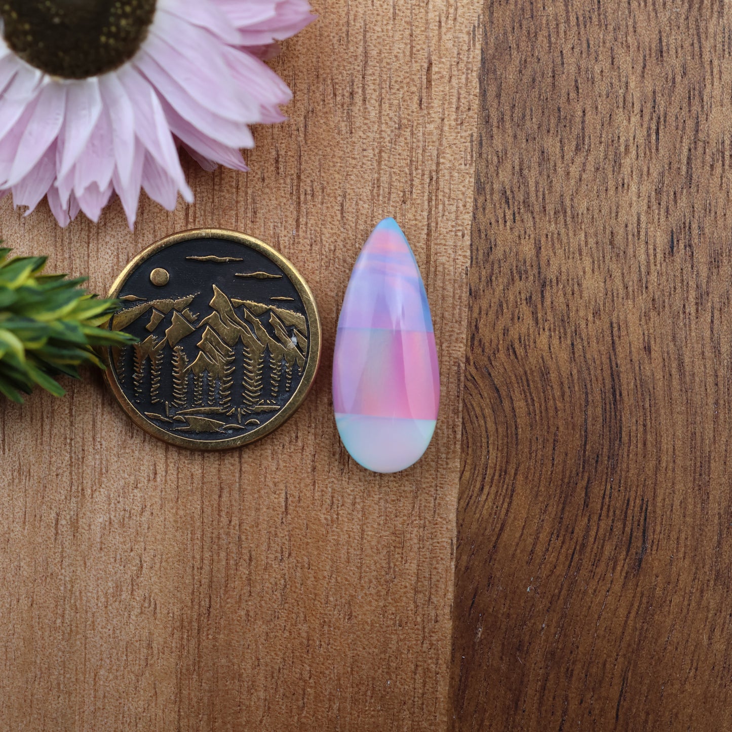 Intarsia Aurora Opal Cabochon - approx. 22 x 10 x 5.1 mm