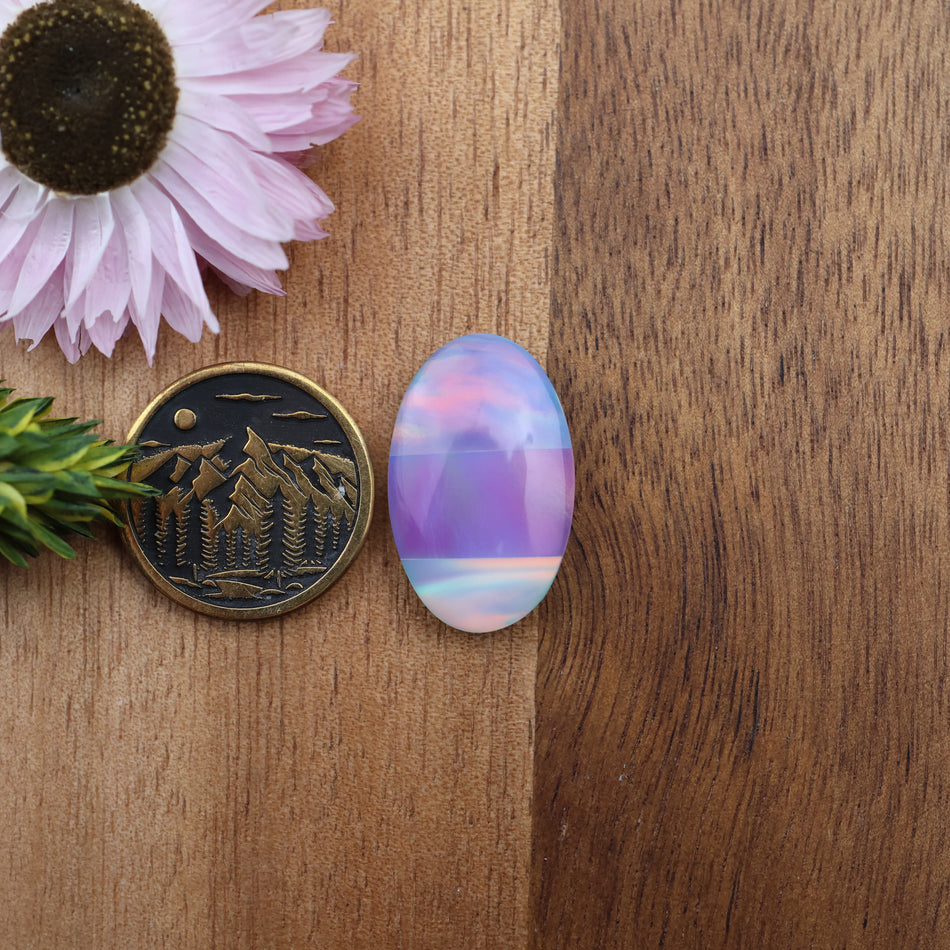 Intarsia Aurora Opal Cabochon - approx. 23 x 14 x 5.5 mm