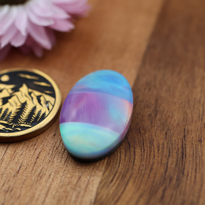 Intarsia Aurora Opal Cabochon - approx. 23 x 14 x 5.5 mm