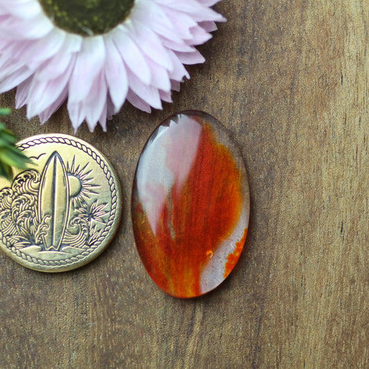 Gower Surfite Cabochon - approx. 27 x 17 x 3.8 mm