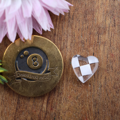 Engraved Acrylic Cabochon - approx. 9 x 9 x 3.4 mm