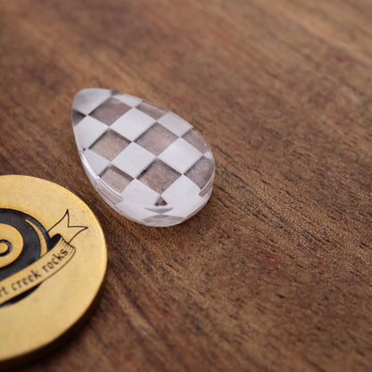 Engraved Acrylic Cabochon - approx. 18 x 11 x 5 mm