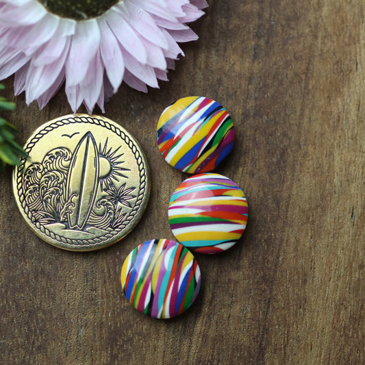 Oregon Surfite Cabochon Set of 3 - approx. 11 x 11 mm