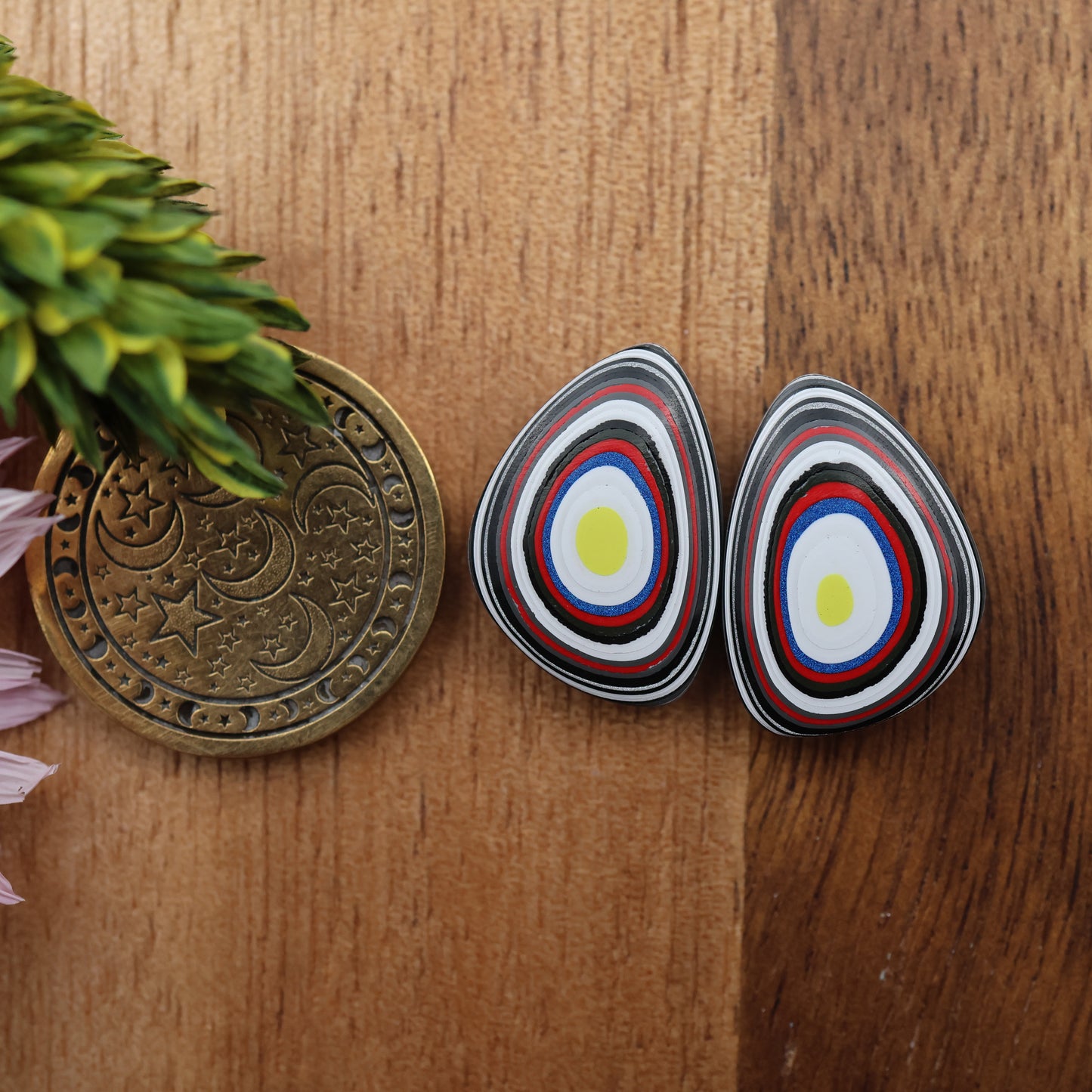Fordite Cabochon Pair - approx. 17 x 12 mm