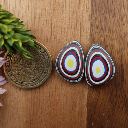 Fordite Cabochon Pair - approx. 17 x 12 mm