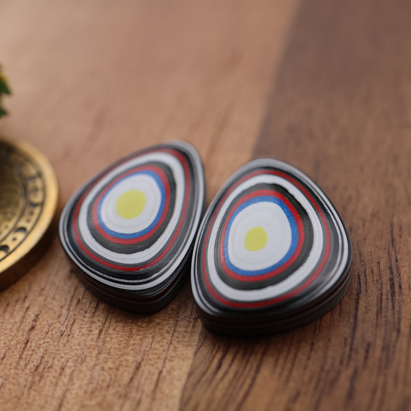 Fordite Cabochon Pair - approx. 17 x 12 mm