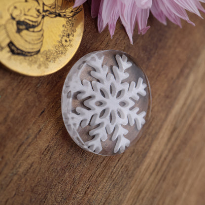 Engraved Acrylic Cabochon - approx. 20 x 20 x 5.7 mm