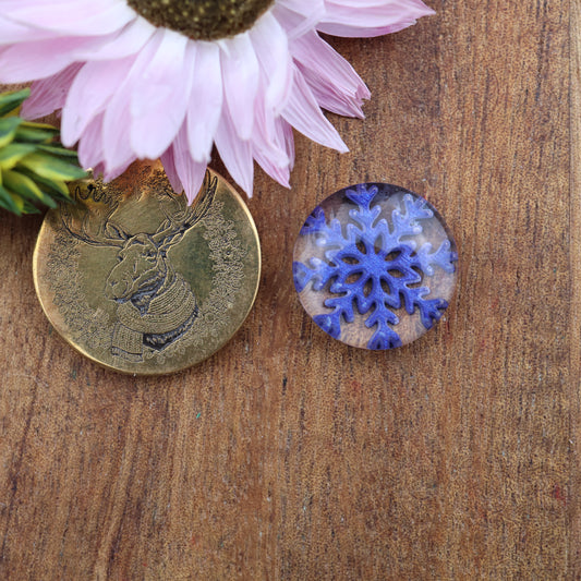 Engraved Acrylic Cabochon - approx. 14 x 14 x 5.3 mm