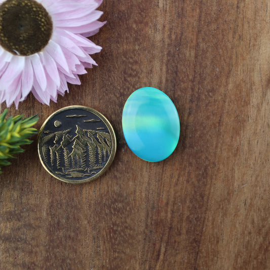 Aurora Opal Cabochon - approx. 19 x 15 x 4.4 mm