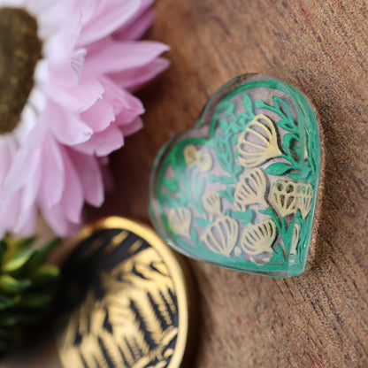 Engraved & Painted Acrylic Cabochon - approx. 19 x 18 x 5.1 mm