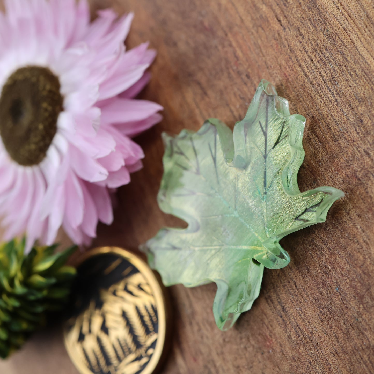 Engraved & Painted Acrylic Cabochon - approx. 24 x 28 x 5.3 mm