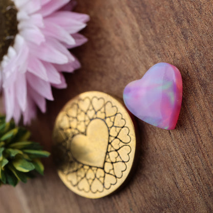 Aurora Opal Cabochon - approx. 11 x 11 x 3.7 mm