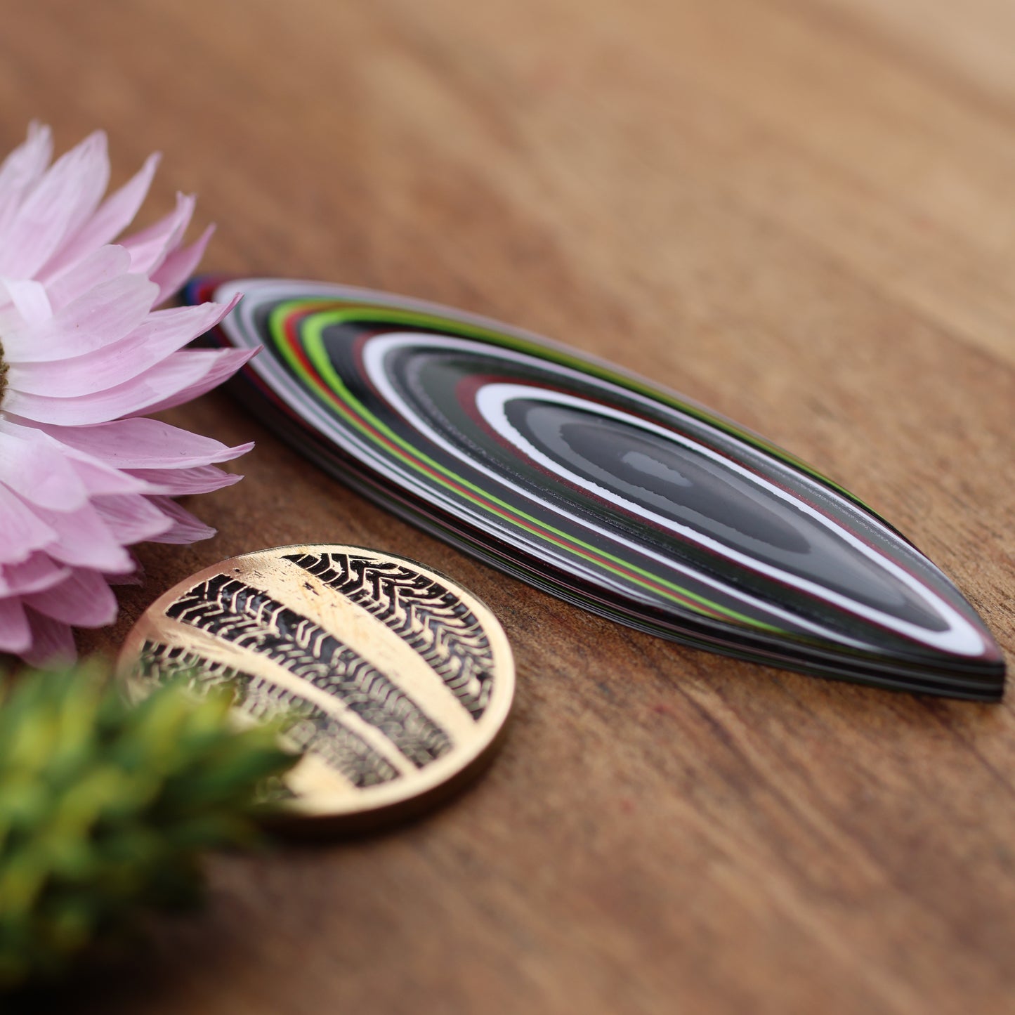 Fordite Cabochon - approx. 54 x 15 x 4.8 mm