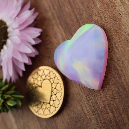 Aurora Opal Cabochon - approx. 22 x 22 x 4.1 mm