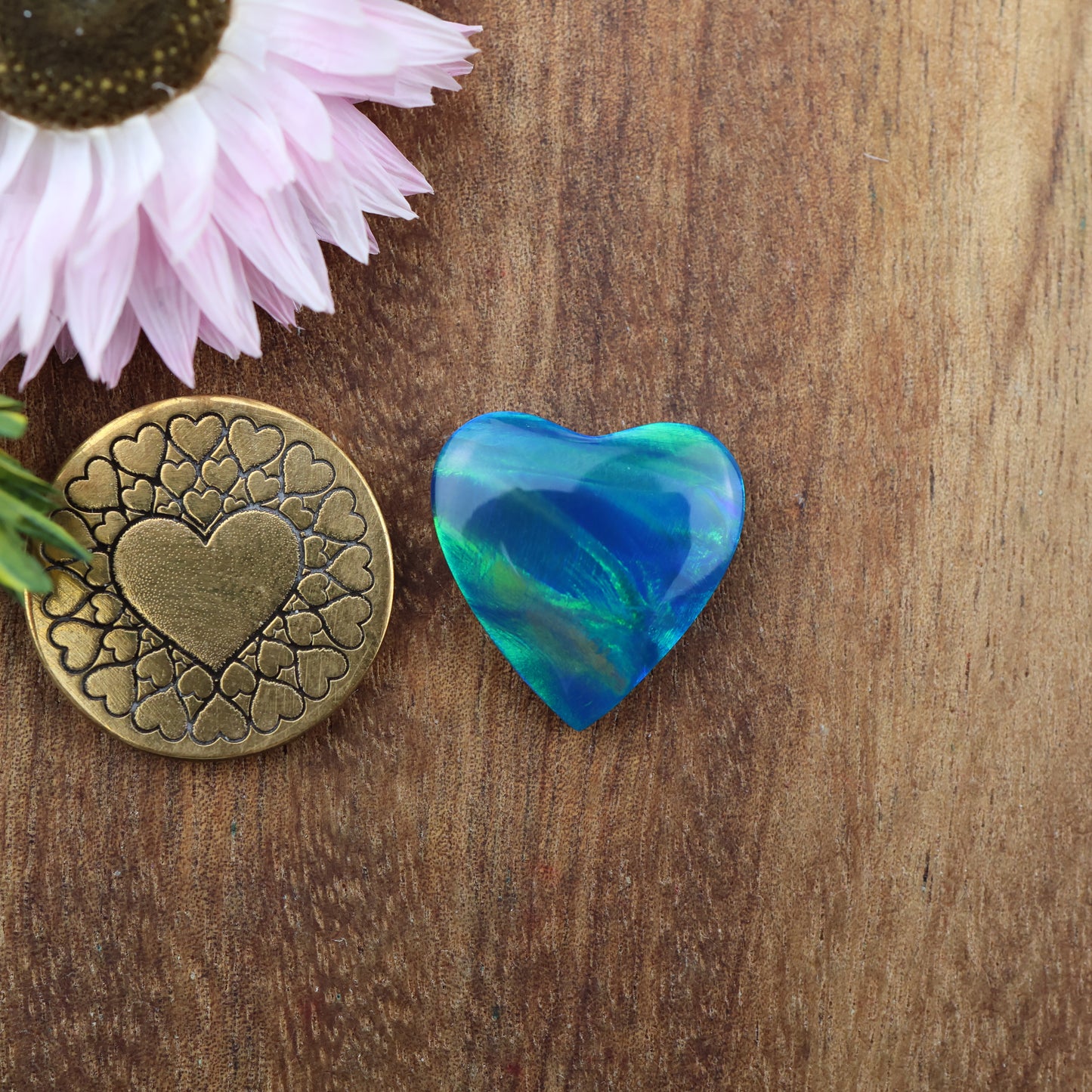 Aurora Opal Cabochon - approx. 17 x 17 x 4.2 mm