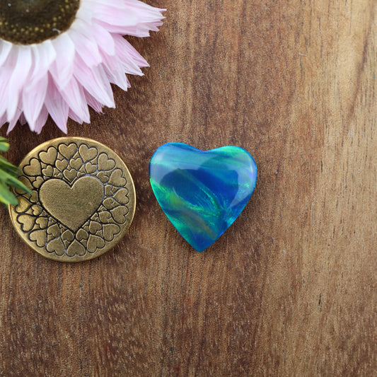 Aurora Opal Cabochon - approx. 17 x 17 x 4.2 mm