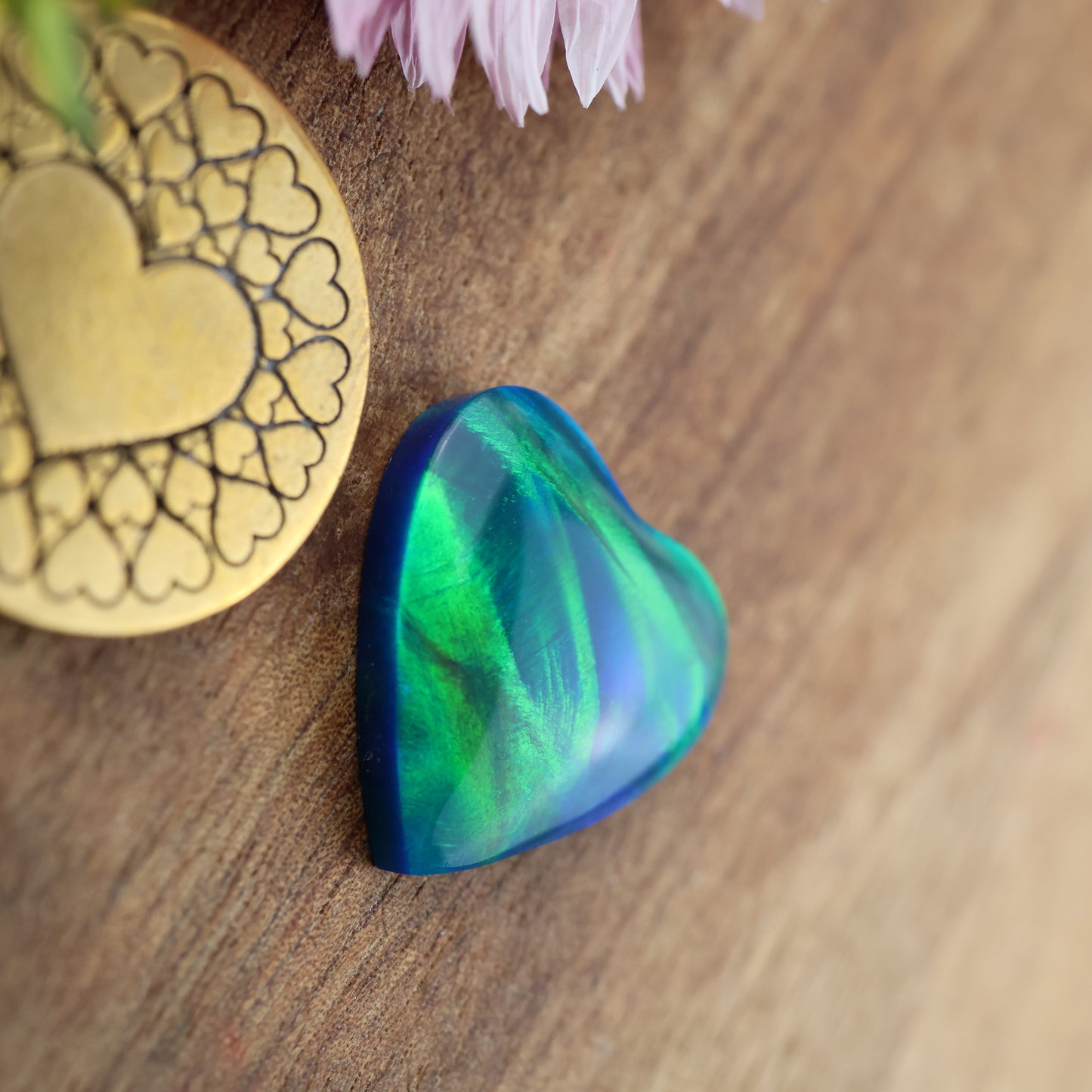 Aurora Opal Cabochon - approx. 17 x 17 x 4.2 mm