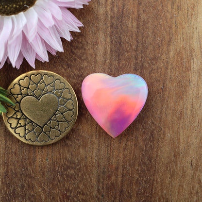 Aurora Opal Cabochon - approx. 17 x 17 x 4.2 mm