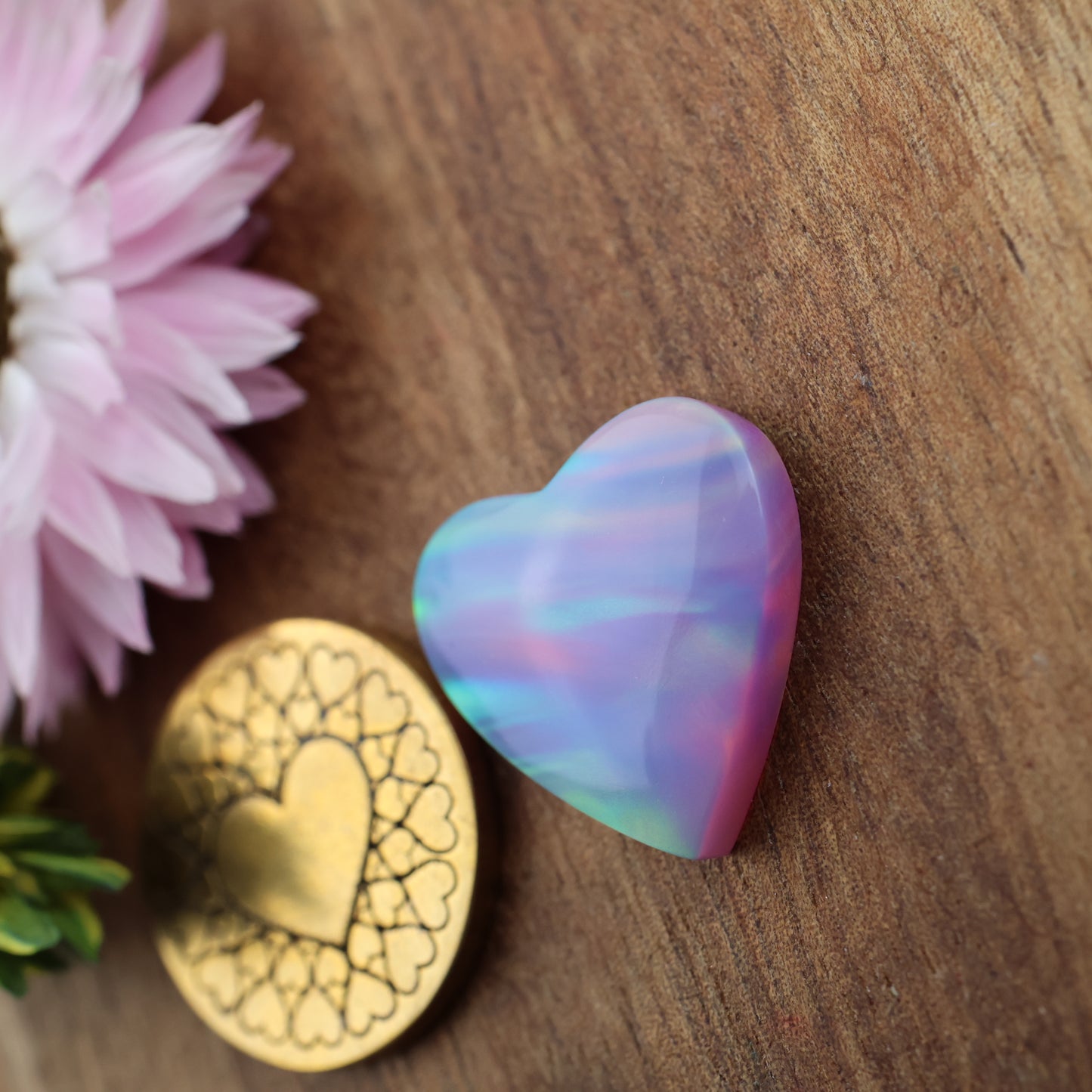 Aurora Opal Cabochon - approx. 17 x 17 x 4.6 mm