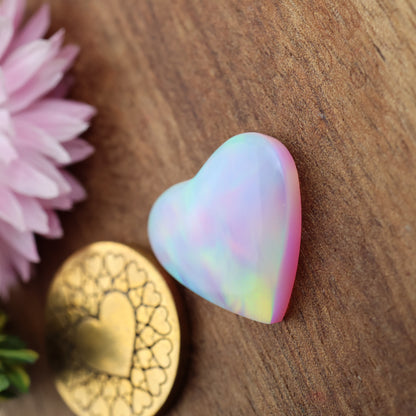 Aurora Opal Cabochon - approx. 17 x 17 x 4.1 mm