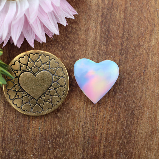 Aurora Opal Cabochon - approx. 13 x 14 x 4.1 mm