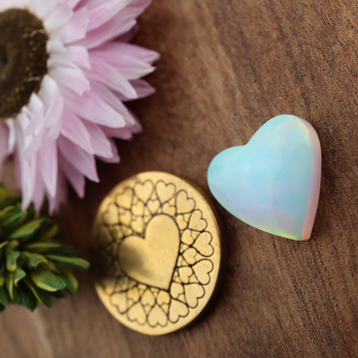 Aurora Opal Cabochon - approx. 13 x 14 x 4.2 mm