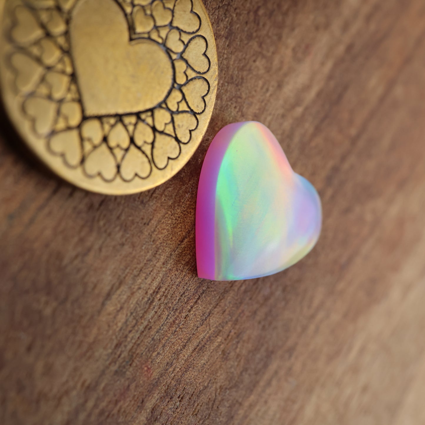 Aurora Opal Cabochon - approx. 14 x 14 x 4.2 mm