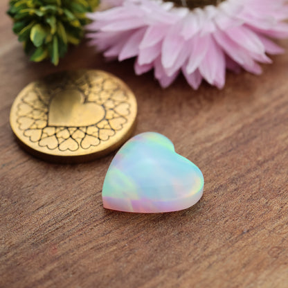 Aurora Opal Cabochon - approx. 14 x 14 x 4.2 mm