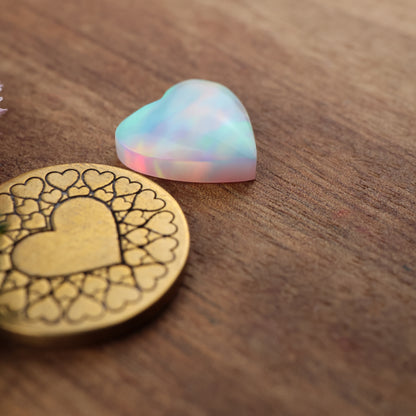 Aurora Opal Cabochon - approx. 14 x 14 x 4.2 mm