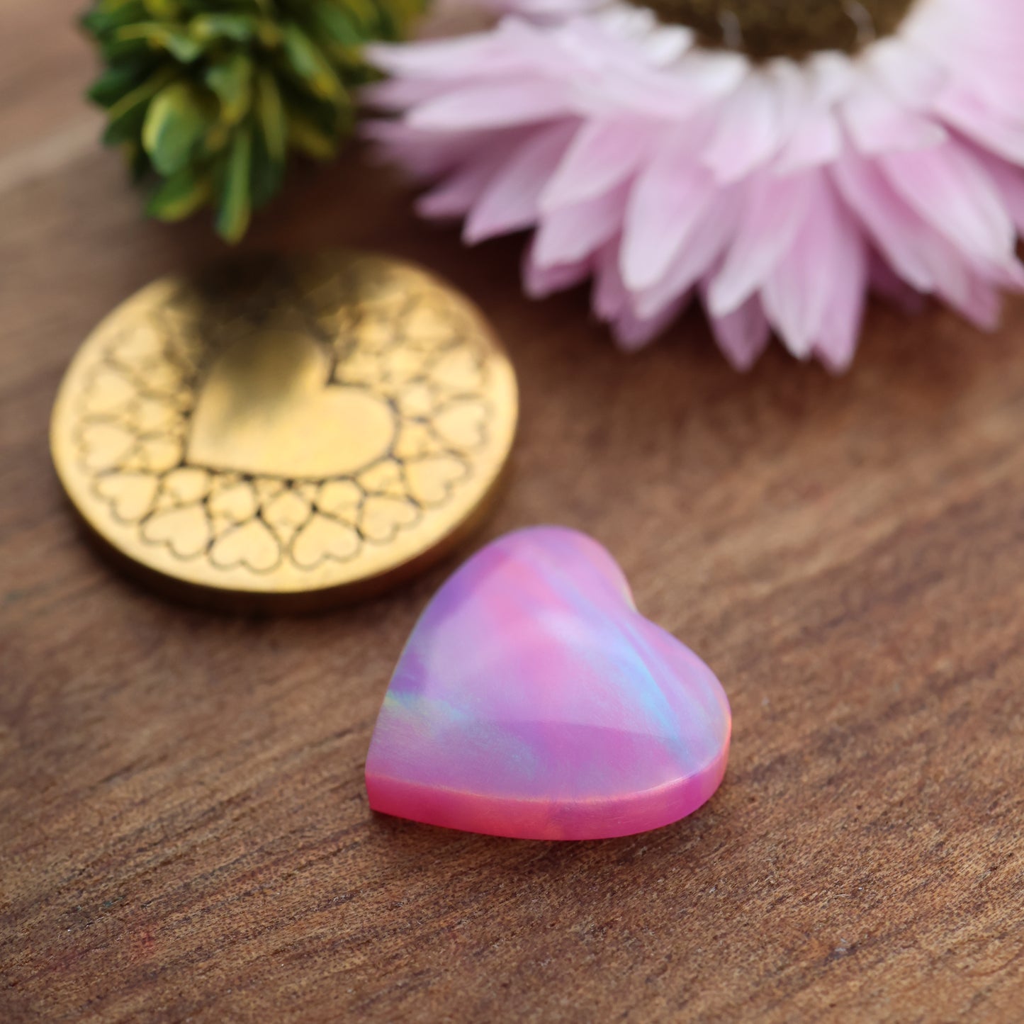 Aurora Opal Cabochon - approx. 13 x 14 x 4.2 mm