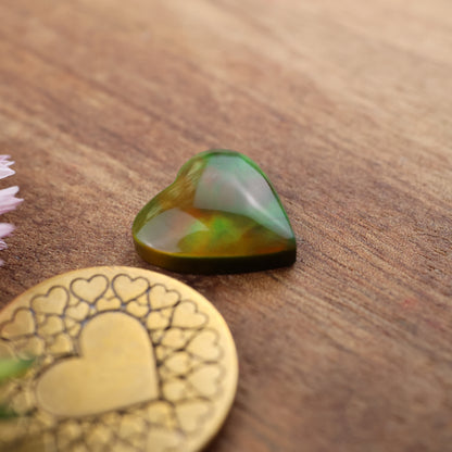 Aurora Opal Cabochon - approx. 13 x 14 x 4.2 mm