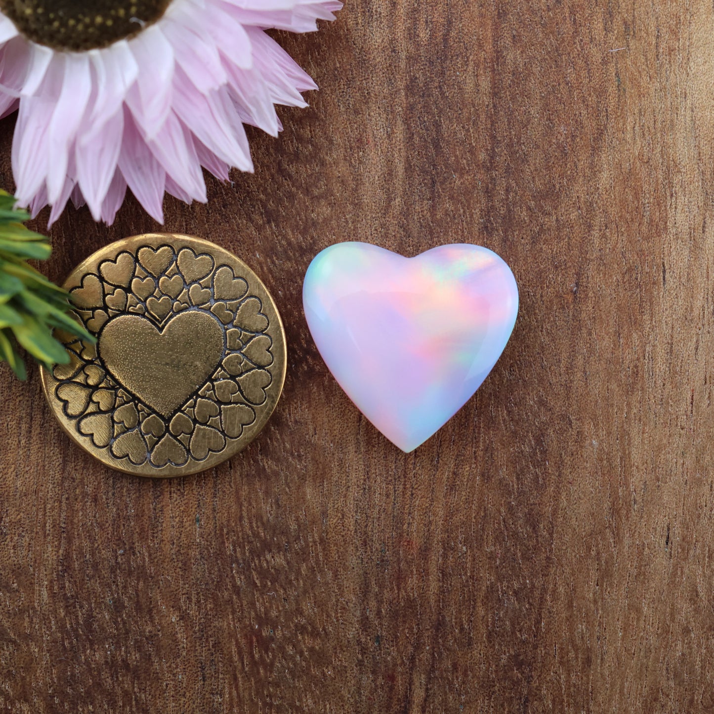 Aurora Opal Cabochon - approx. 17 x 17 x 4.2 mm