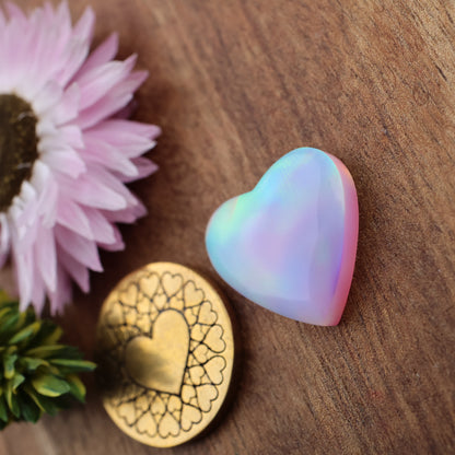 Aurora Opal Cabochon - approx. 17 x 17 x 4.2 mm