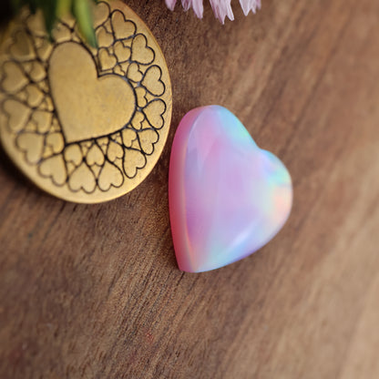 Aurora Opal Cabochon - approx. 17 x 17 x 4.2 mm
