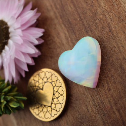 Aurora Opal Cabochon - approx. 17 x 17 x 4.4 mm